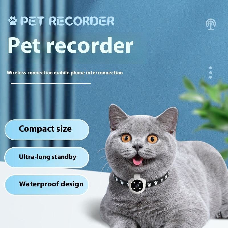 Pets Recorder Pet Tracker Collar Dogs And Cats Viewing Angle Motion Recording Camera Action Camera With Video Records