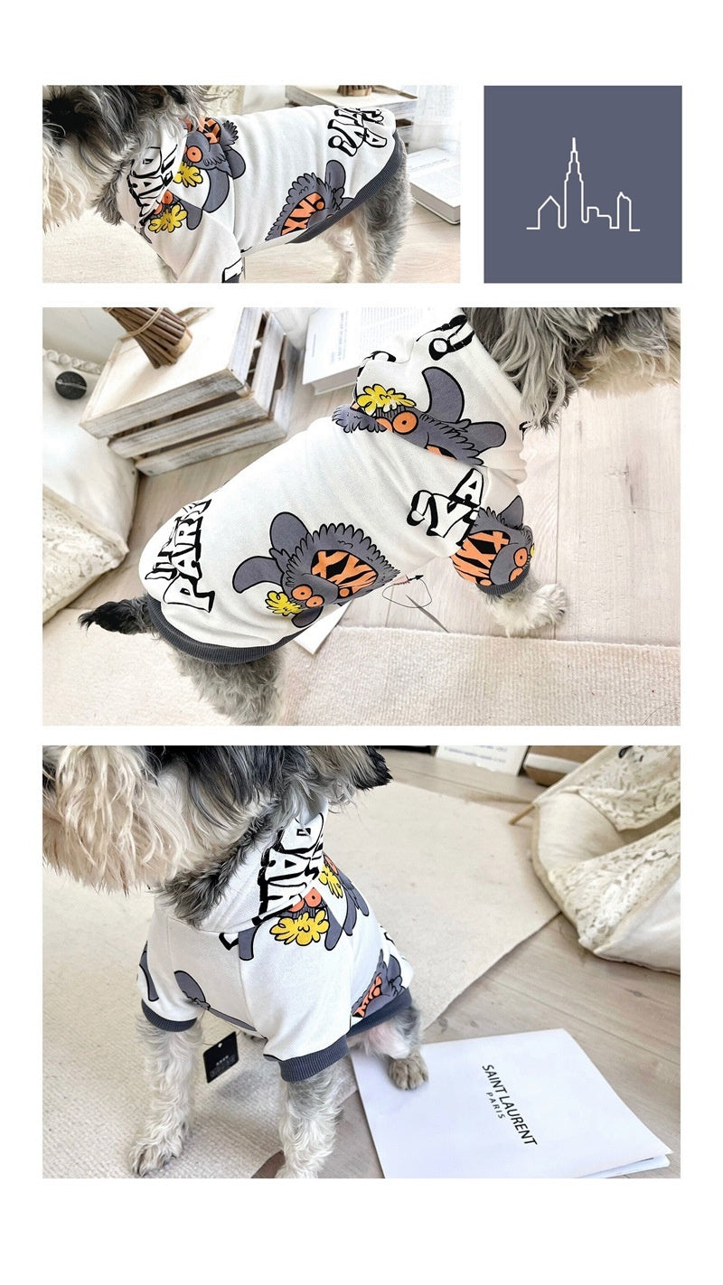Spring And Autumn Pet Sweater Casual Clothing Graffiti Jacket