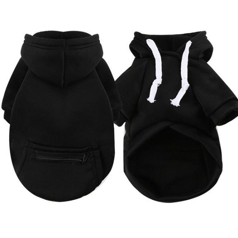Pet Clothes New Small Medium Zipper Pocket Sweatshirt