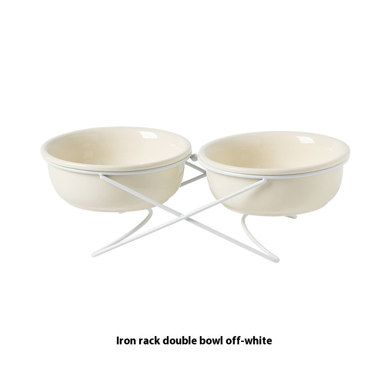 Ceramic Bowl Food Basin Drinking Bowl Food Bowl Pet Supplies Ceramic Double Cat Bowl