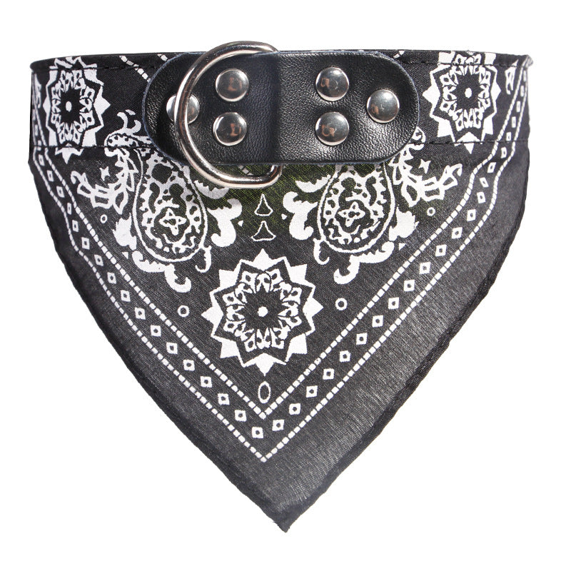 Pet Fashion Print Collar Triangle Saliva Towel