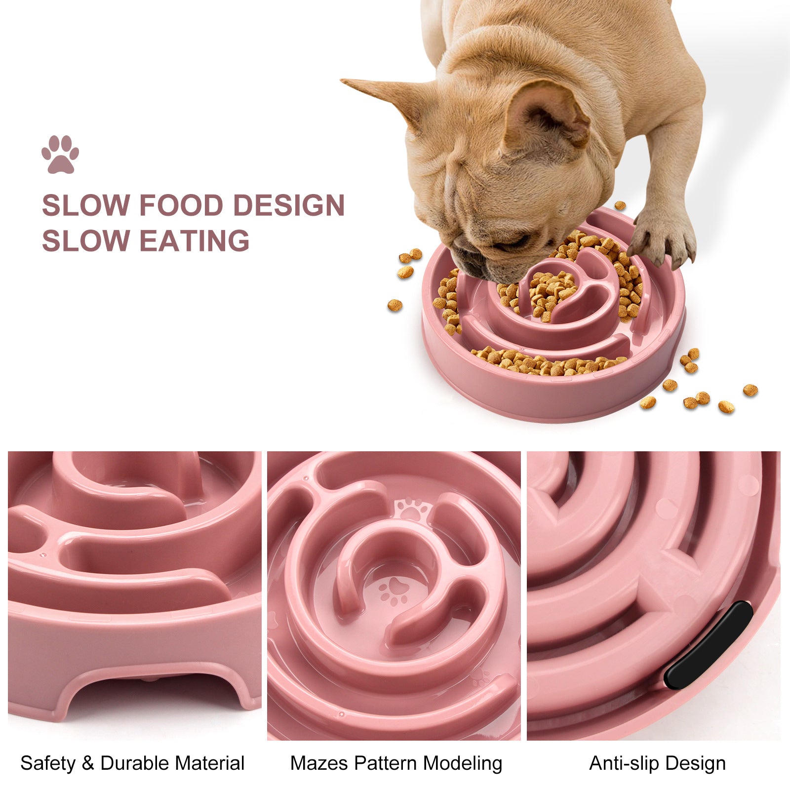 New Pet Bowl Slow Feeding Bowl Anti-choke Slow Food Bowl PP Material Neck Protection