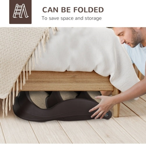 PawHut Foldable Pet Stairs Portable Dog Steps 3-Step Design With Non-slip Mats For High Beds, Sofas, 49 X 38 X 38 Cm, Brown