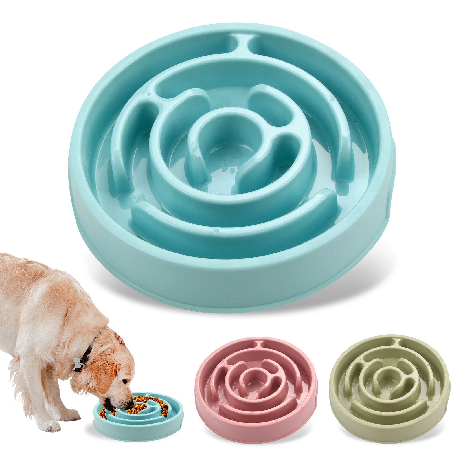New Pet Bowl Slow Feeding Bowl Anti-choke Slow Food Bowl PP Material Neck Protection