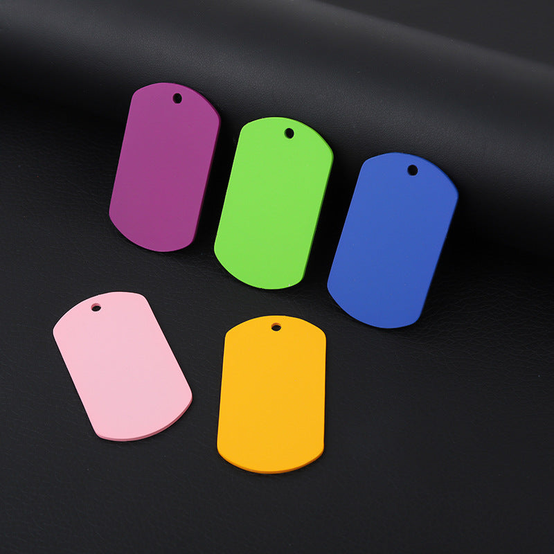 Stainless Steel Hang Tag Colored String Spray Paint Pet Dog Brand Dog Tag Color DIY Accessories