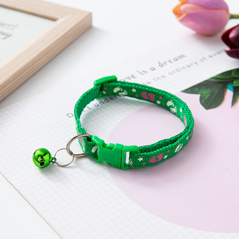 Pepet Bei Bei Double Footprints Stick Cloth Pet Cat Dog Item Bell Collar