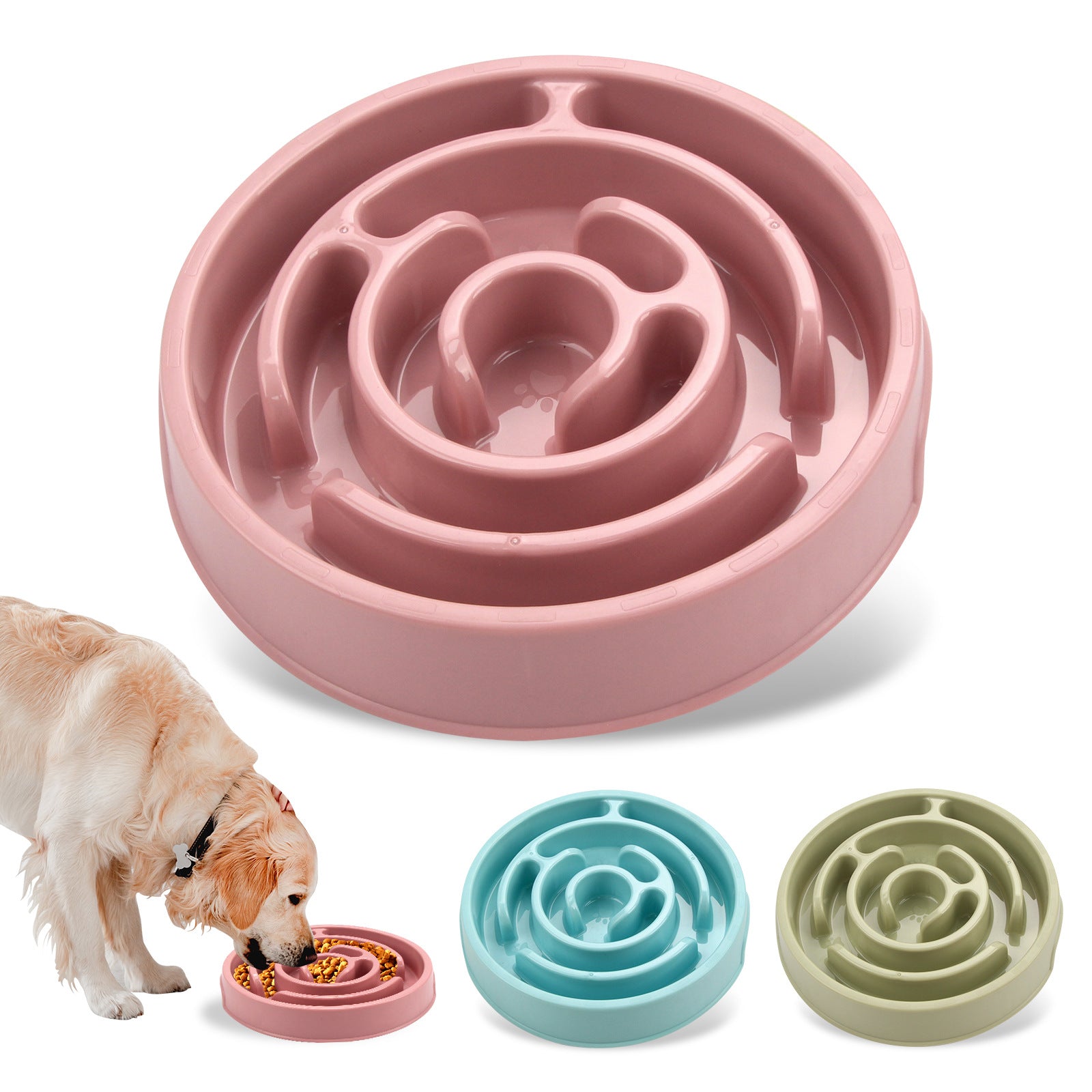 New Pet Bowl Slow Feeding Bowl Anti-choke Slow Food Bowl PP Material Neck Protection