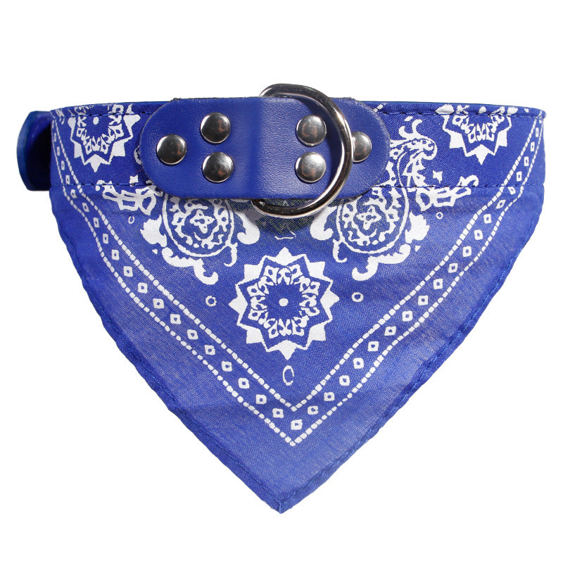 Pet Fashion Print Collar Triangle Saliva Towel
