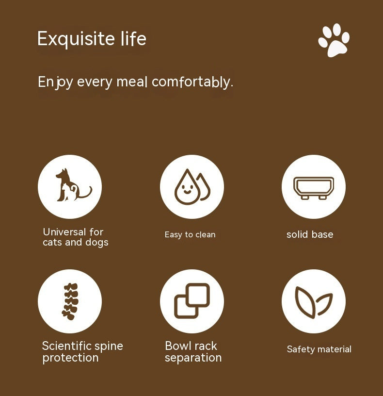 Perfect Pet Bowl Non-slip Square Bowl Large Capacity Stainless Steel